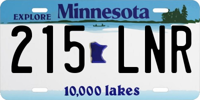 MN license plate 215LNR