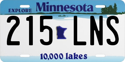 MN license plate 215LNS