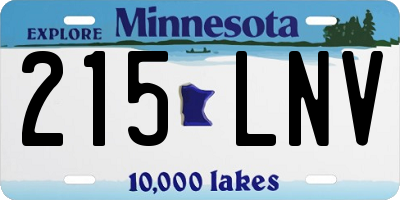 MN license plate 215LNV