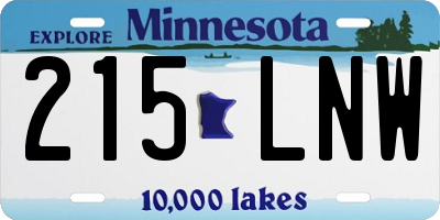 MN license plate 215LNW