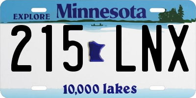 MN license plate 215LNX