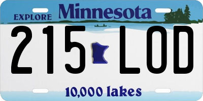 MN license plate 215LOD