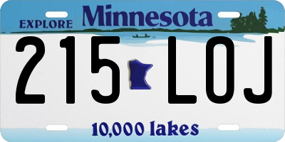 MN license plate 215LOJ