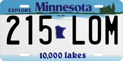 MN license plate 215LOM