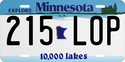 MN license plate 215LOP