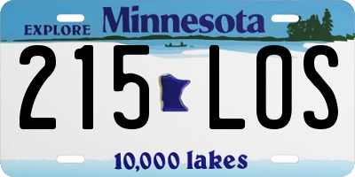 MN license plate 215LOS