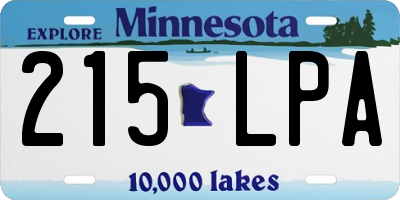 MN license plate 215LPA