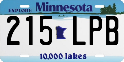 MN license plate 215LPB