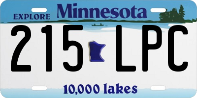 MN license plate 215LPC