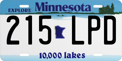MN license plate 215LPD