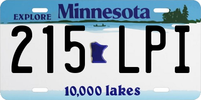 MN license plate 215LPI
