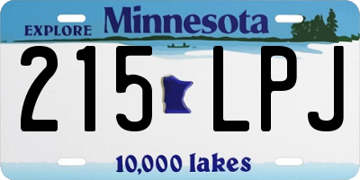MN license plate 215LPJ