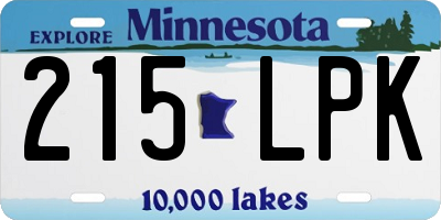 MN license plate 215LPK