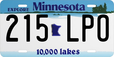MN license plate 215LPO