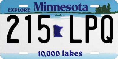 MN license plate 215LPQ