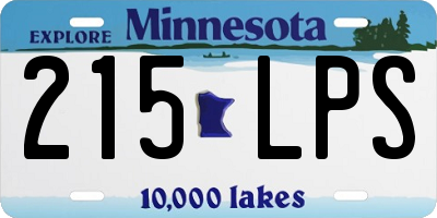 MN license plate 215LPS