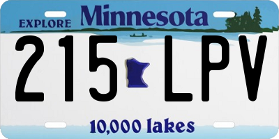 MN license plate 215LPV