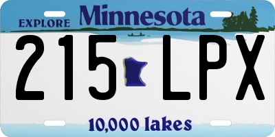 MN license plate 215LPX