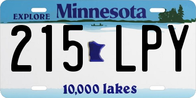 MN license plate 215LPY