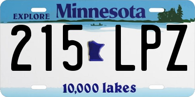 MN license plate 215LPZ