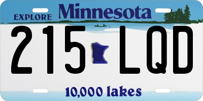 MN license plate 215LQD