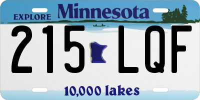 MN license plate 215LQF