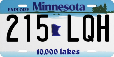 MN license plate 215LQH