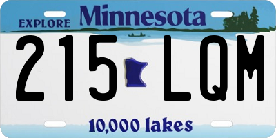 MN license plate 215LQM
