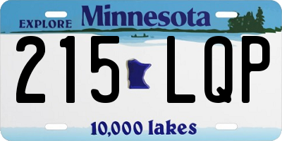 MN license plate 215LQP
