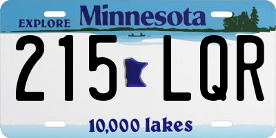 MN license plate 215LQR