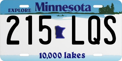 MN license plate 215LQS