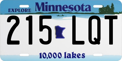 MN license plate 215LQT