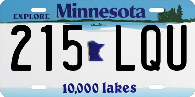 MN license plate 215LQU