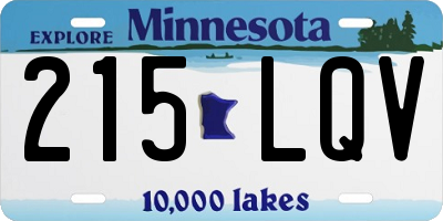 MN license plate 215LQV