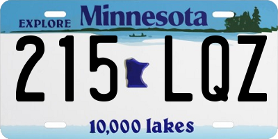 MN license plate 215LQZ