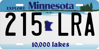MN license plate 215LRA