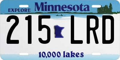 MN license plate 215LRD