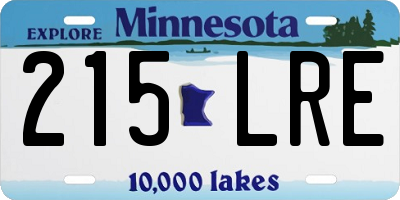 MN license plate 215LRE