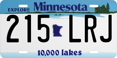 MN license plate 215LRJ