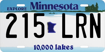 MN license plate 215LRN