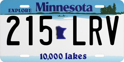 MN license plate 215LRV