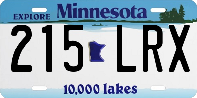 MN license plate 215LRX