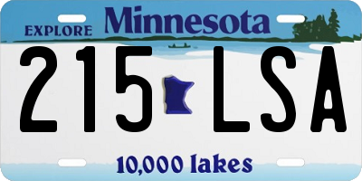 MN license plate 215LSA