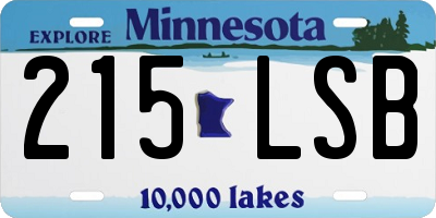 MN license plate 215LSB