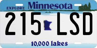 MN license plate 215LSD