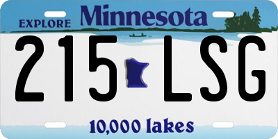 MN license plate 215LSG