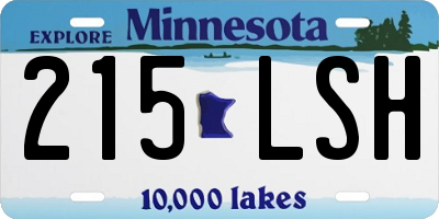 MN license plate 215LSH