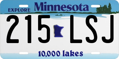 MN license plate 215LSJ