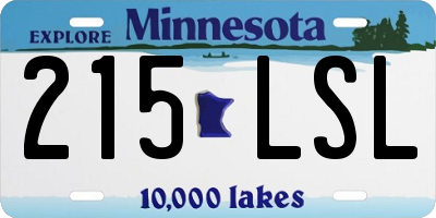 MN license plate 215LSL