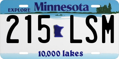 MN license plate 215LSM